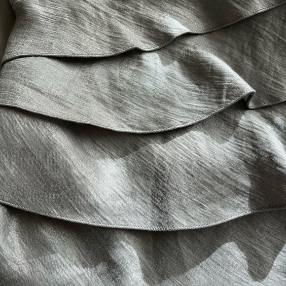 Adrianna Papell Silver Tiered Prom Dress - Picture 7 of 8